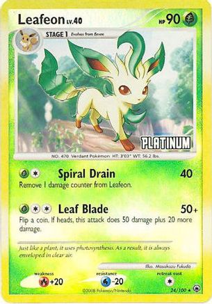 Leafeon 024/100 - Reverse Holofoil Burger King Promos