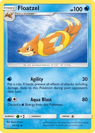 Floatzel 036/156 - Reverse Holofoil SM Ultra Prism
