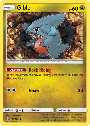 Gible (97) (97) 097/156 - Reverse Holofoil SM Ultra Prism