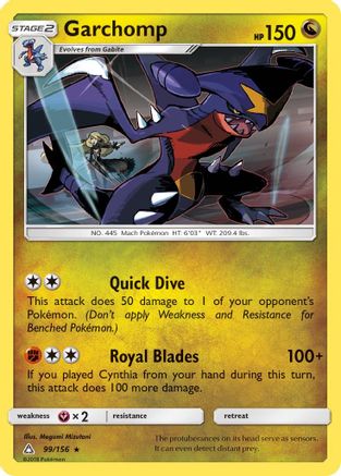 Garchomp 099/156 - Reverse Holofoil SM Ultra Prism