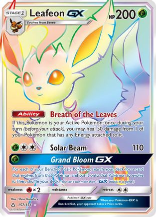 Leafeon GX (Secret Rare) 157 - Holofoil SM Ultra Prism