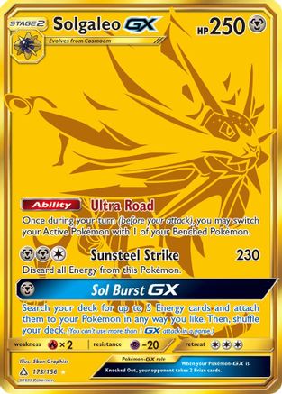 Solgaleo GX (Secret Rare) 173 - Holofoil SM Ultra Prism