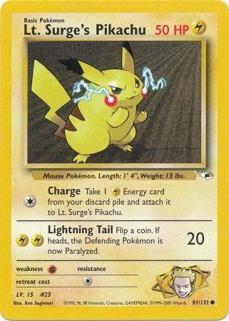 Lt. Surge's Pikachu 081/132 - Unlimited Gym Heroes