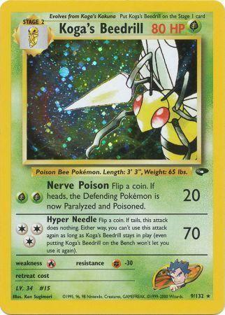 Koga's Beedrill 009/132 - Unlimited Holofoil Gym Challenge