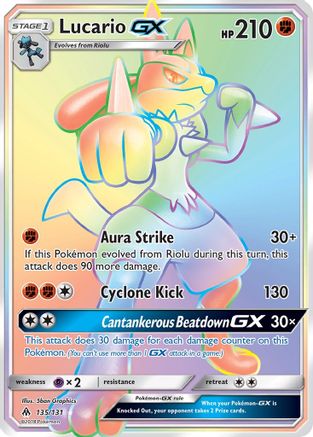 Lucario GX (Secret) 135 - Holofoil SM Forbidden Light
