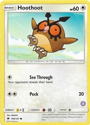 Hoothoot (1) 106 SM Trainer Kit Alolan Sandslash & Alolan Ninetales