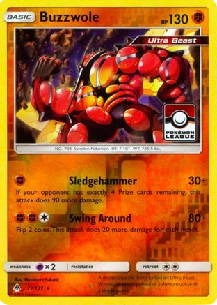 Buzzwole (Pokemon League) 077/131 - Reverse Holofoil League & Championship Cards