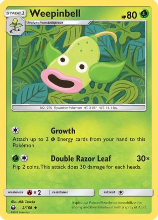 Weepinbell 002/168 SM Celestial Storm