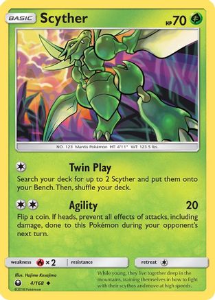 Scyther 004/168 - Reverse Holofoil SM Celestial Storm