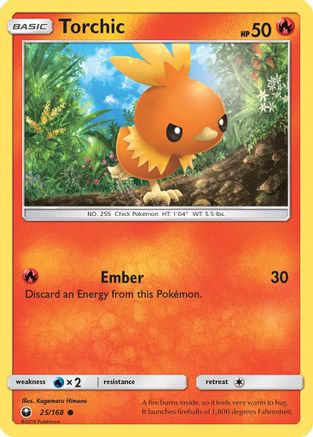 Torchic (25) (25) 025/168 - Reverse Holofoil SM Celestial Storm