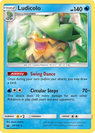 Ludicolo 038/168 - Reverse Holofoil SM Celestial Storm