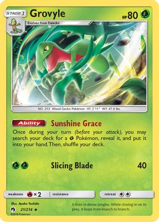 Grovyle 021/214 - Reverse Holofoil SM Lost Thunder