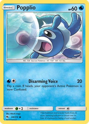 Popplio (64) (64) 064/214 - Reverse Holofoil SM Lost Thunder