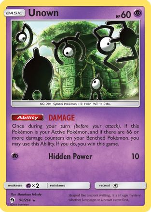 Unown (90) (90) 090/214 SM Lost Thunder