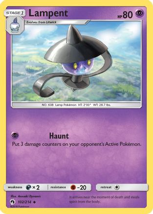 Lampent 102/214 - Reverse Holofoil SM Lost Thunder