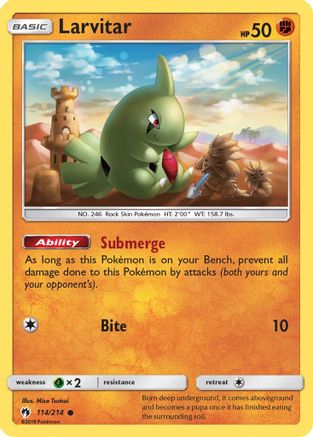 Larvitar (114) (114) 114/214 SM Lost Thunder