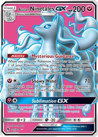 Alolan Ninetales GX (Full Art) 205 - Holofoil SM Lost Thunder
