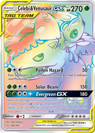 Celebi & Venusaur GX (Secret) 182 - Holofoil SM Team Up