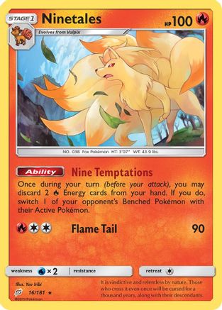Ninetales 016/181 - Reverse Holofoil SM Team Up