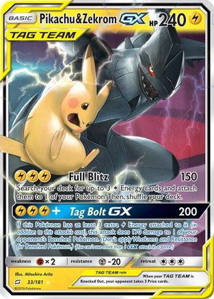 Pikachu & Zekrom GX 033/181 - Holofoil SM Team Up