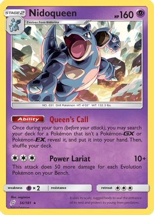 Nidoqueen 056/181 - Reverse Holofoil SM Team Up