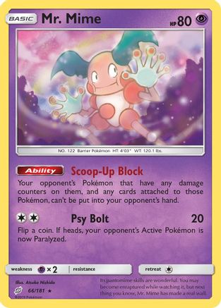 Mr. Mime 066/181 - Reverse Holofoil SM Team Up