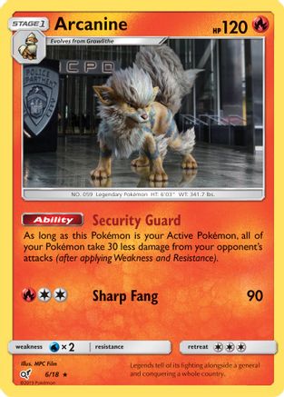 Arcanine 006/18 - Holofoil Detective Pikachu