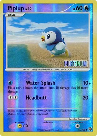 Piplup 071/100 - Reverse Holofoil Burger King Promos