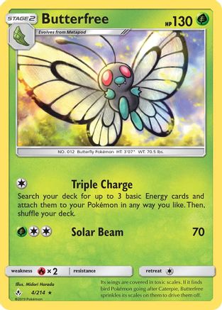 Butterfree 004/214 - Reverse Holofoil SM Unbroken Bonds