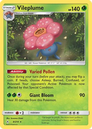 Vileplume 008/214 - Reverse Holofoil SM Unbroken Bonds