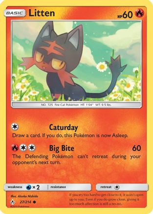 Litten (27) (27) 027/214 - Reverse Holofoil SM Unbroken Bonds