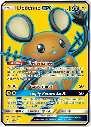 Dedenne GX (Full Art) 195 - Holofoil SM Unbroken Bonds