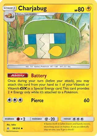 Charjabug 058/214 - Reverse Holofoil SM Unbroken Bonds
