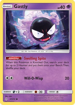 Gastly (67) (67) 067/214 SM Unbroken Bonds