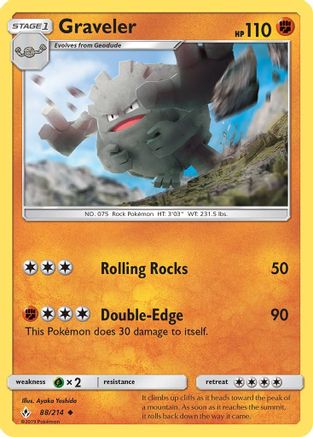 Graveler 088 - Reverse Holofoil SM Unbroken Bonds