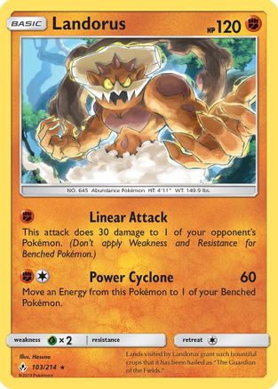 Landorus 103 - Holofoil SM Unbroken Bonds