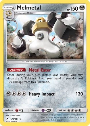Melmetal 129/214 - Reverse Holofoil SM Unbroken Bonds