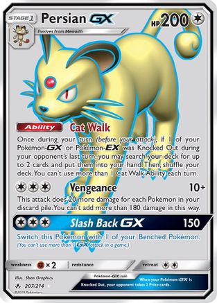 Persian GX (Full Art) 207/214 - Holofoil SM Unbroken Bonds