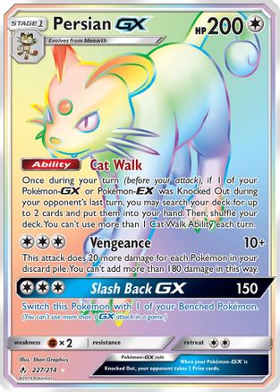 Persian GX (Secret) 227 - Holofoil SM Unbroken Bonds