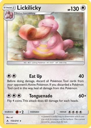 Lickilicky 153 - Reverse Holofoil SM Unbroken Bonds