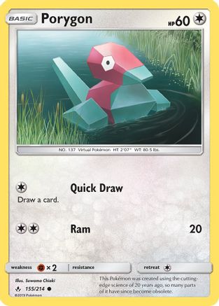 Porygon (155) (155) 155/214 - Reverse Holofoil SM Unbroken Bonds