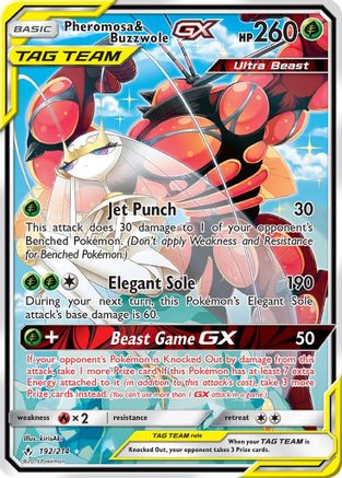 Pheromosa & Buzzwole GX (192) (Alternate Full Art) (192) 192 - Holofoil SM Unbroken Bonds