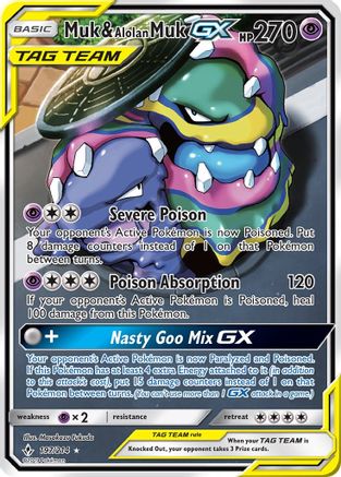 Muk & Alolan Muk GX (197) (Full Art) (197) 197 - Holofoil SM Unbroken Bonds