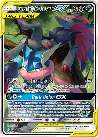 Greninja & Zoroark GX (201) (Alternate Full Art) (201) 201/214 - Holofoil SM Unbroken Bonds