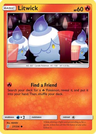 Litwick (27) (27) 027/236 - Reverse Holofoil SM Unified Minds