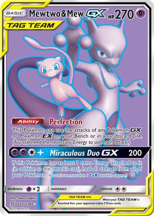 Mewtwo & Mew GX (Full Art) 222 - Holofoil SM Unified Minds
