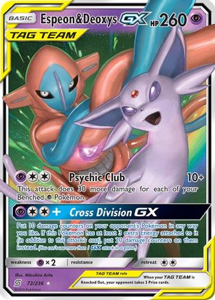 Espeon & Deoxys GX 072/236 - Holofoil SM Unified Minds