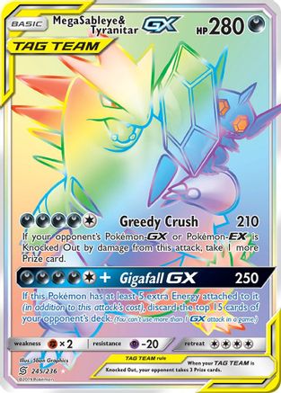 Mega Sableye & Tyranitar GX (Secret) 245 - Holofoil SM Unified Minds