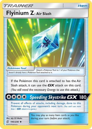Flyinium Z: Air Slash 195 - Reverse Holofoil SM Unified Minds