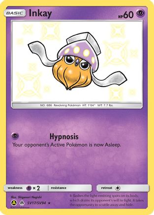 Inkay SV17/SV94 - Holofoil Hidden Fates Shiny Vault